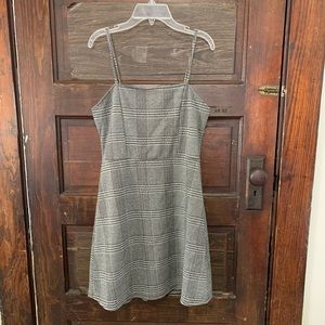 Express plaid square neck dress